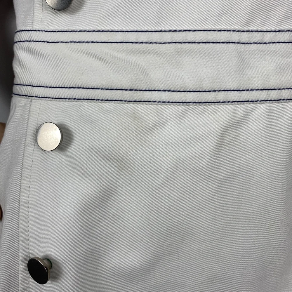 BLDWN WHITE BUTTON FRONT DENIM MINI DRESS - Picture 5 of 13